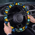 Steering Wheel Cover with Anti-Slip Insert - Tropical Dart Frogs