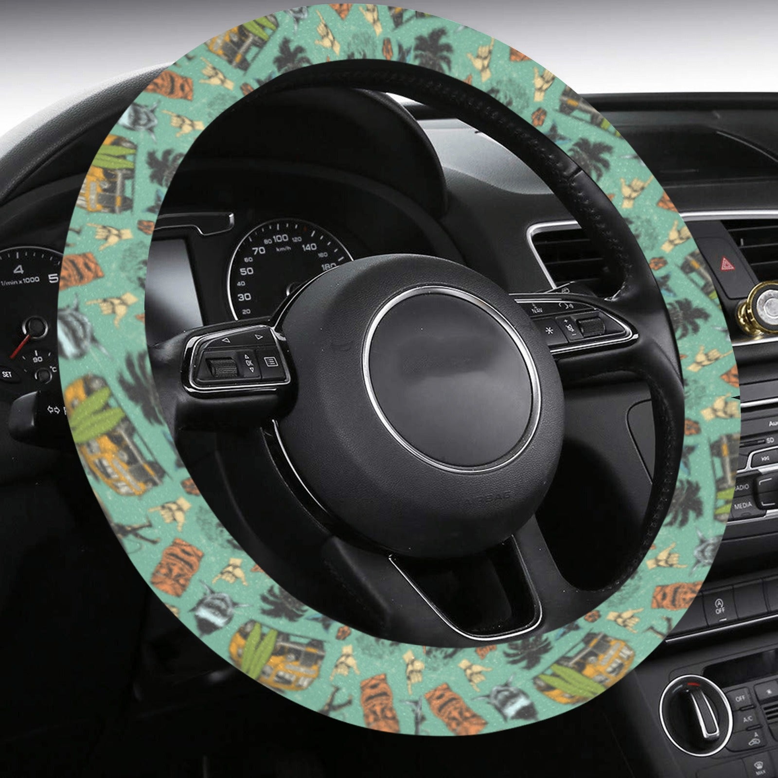 Steering Wheel Cover with Anti-Slip Insert - Surf Culture