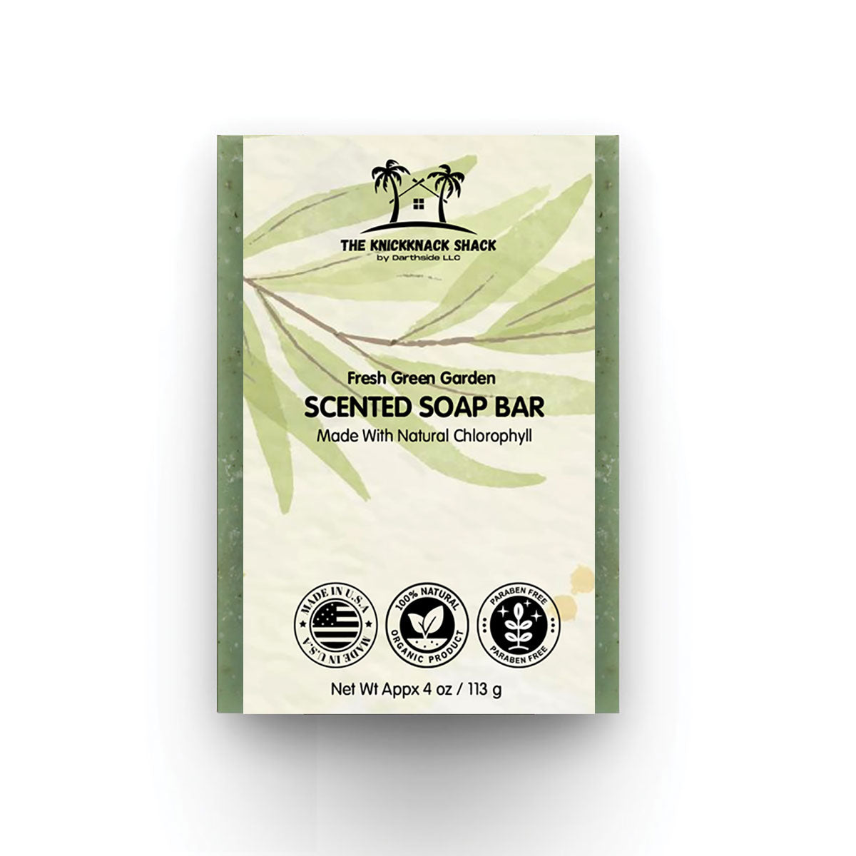 Fresh Green Garden Scented Soap Bar with Natural Chlorophyll