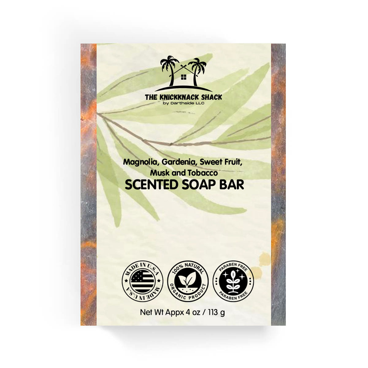 Magnolia, Gardenia, Sweet Fruit, Musk and Tobacco Scented Soap Bar
