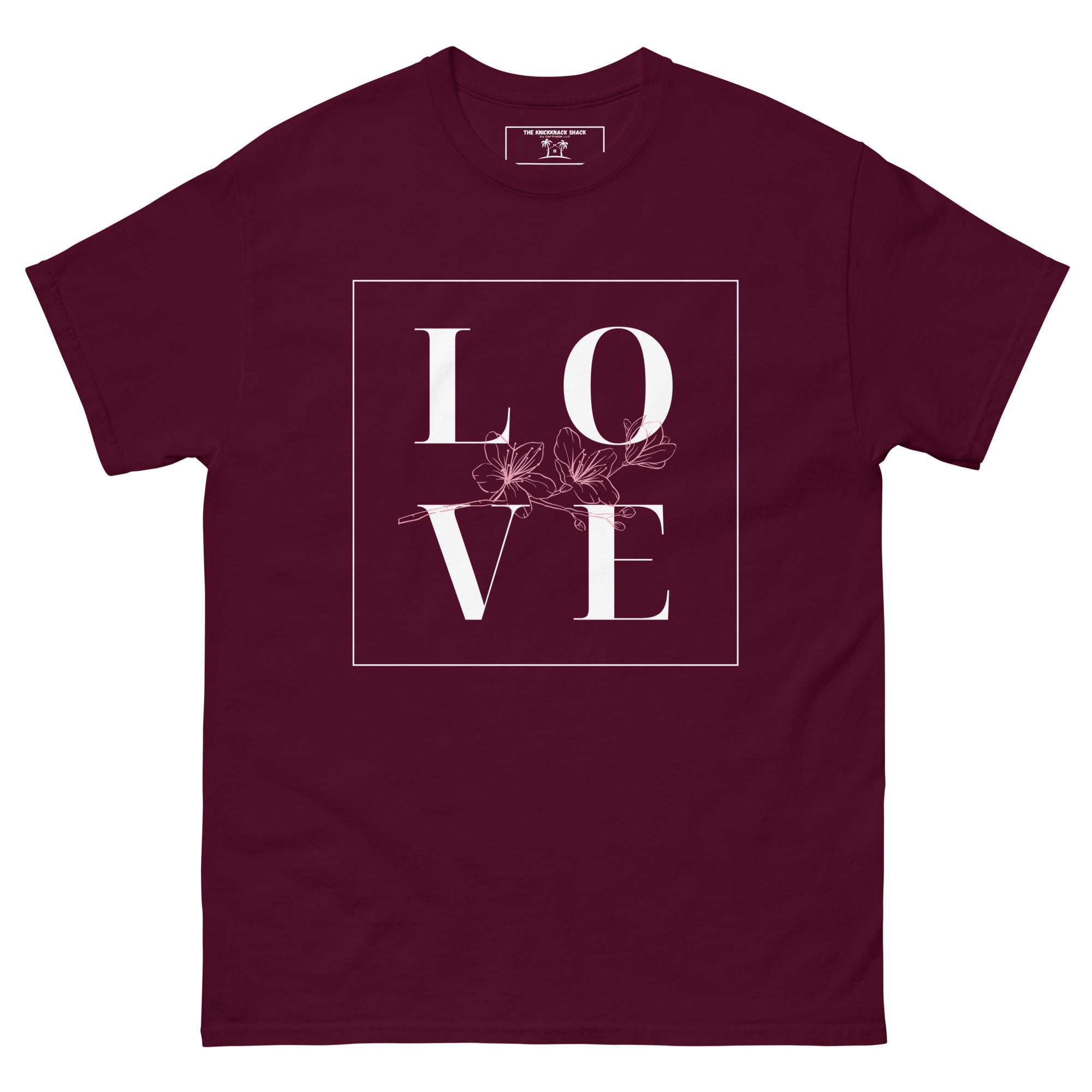 Tee-shirt classique - Rose Floral LOVE (Couleurs foncées)