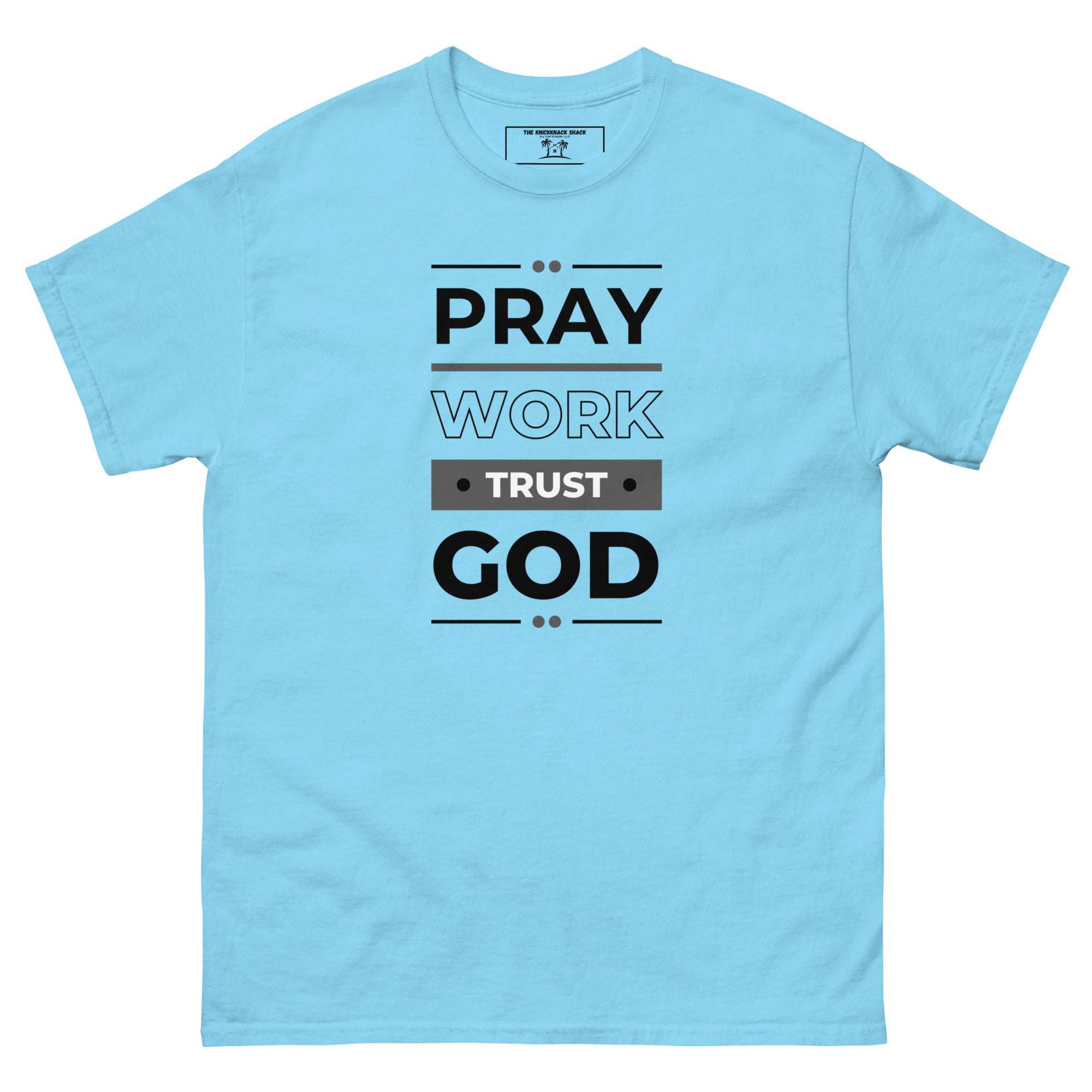 Tee-shirt classique - Priez, travaillez, faites confiance à Dieu (couleurs claires)