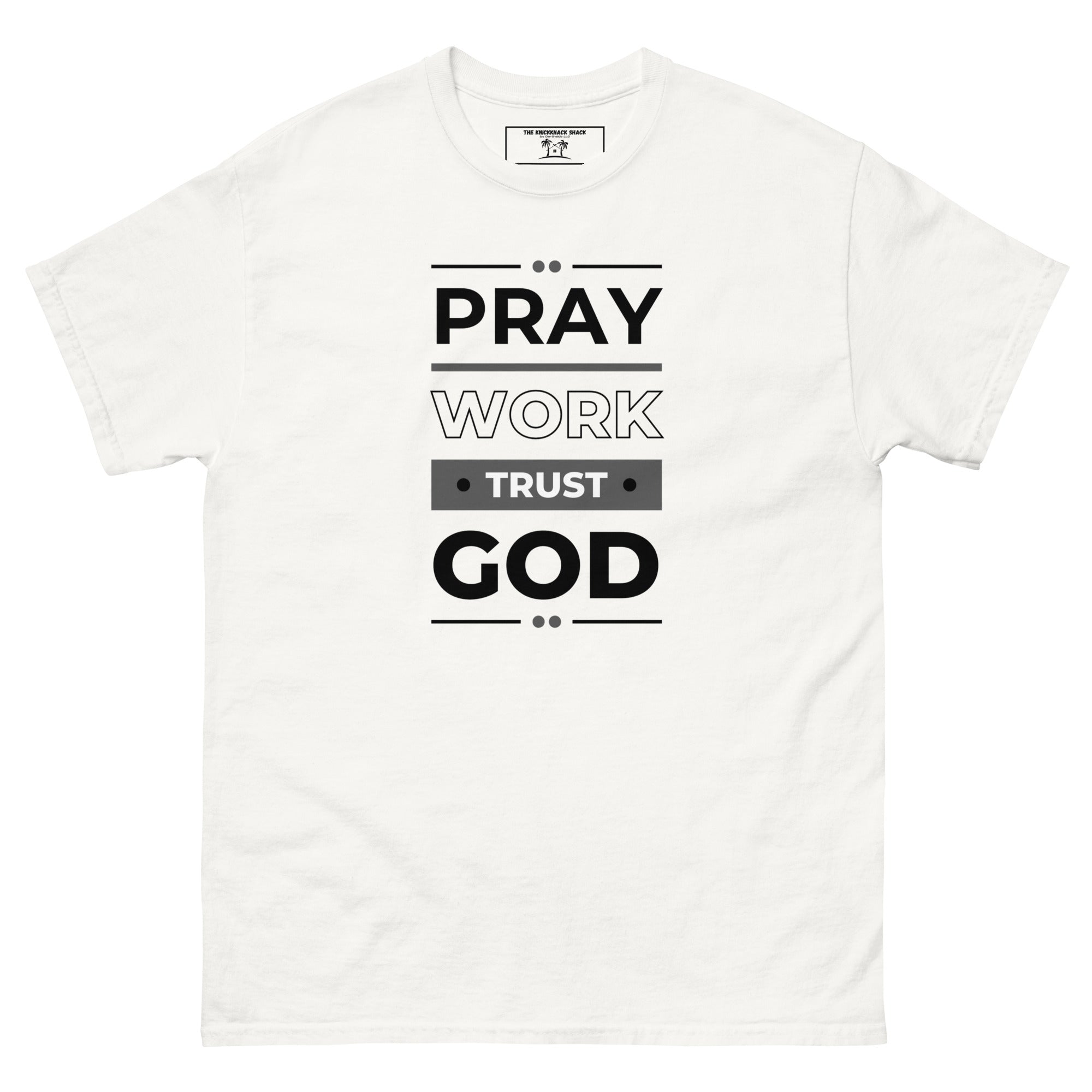 Camiseta clásica - Ora, trabaja, confía en Dios (colores claros)
