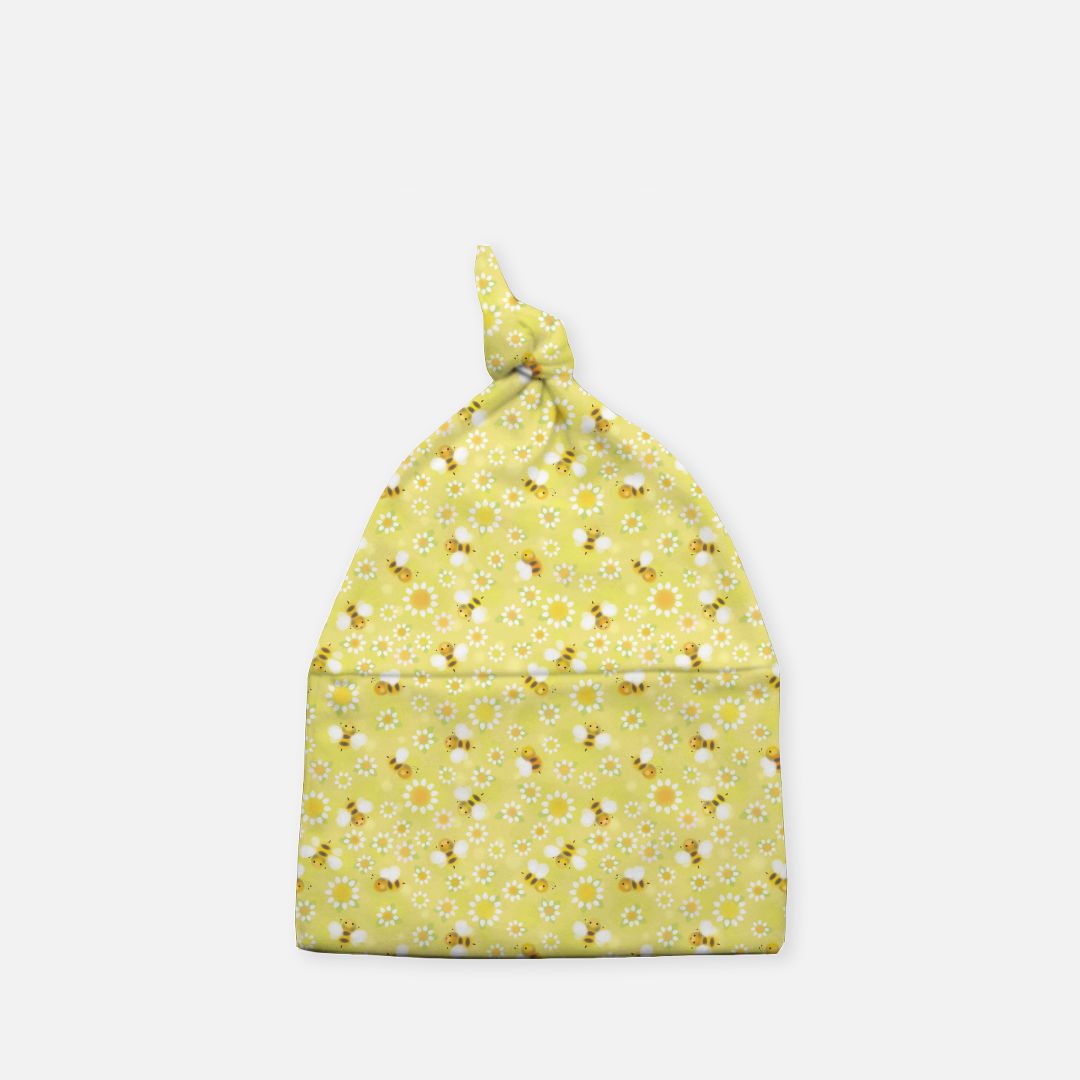 Baby Knotted Beanie - Little Yellow Bees