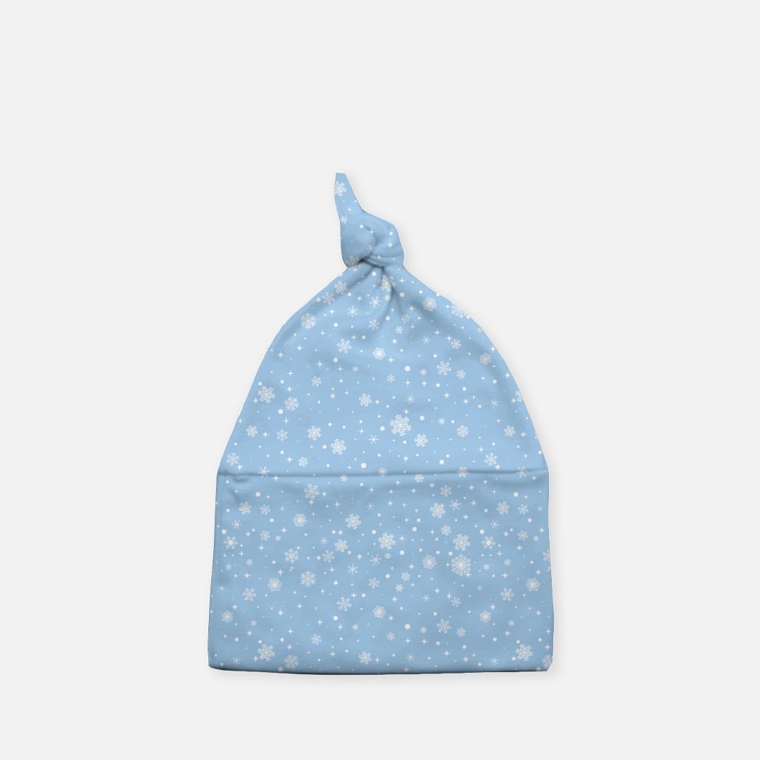 Baby Knotted Beanie - Little Snowflakes