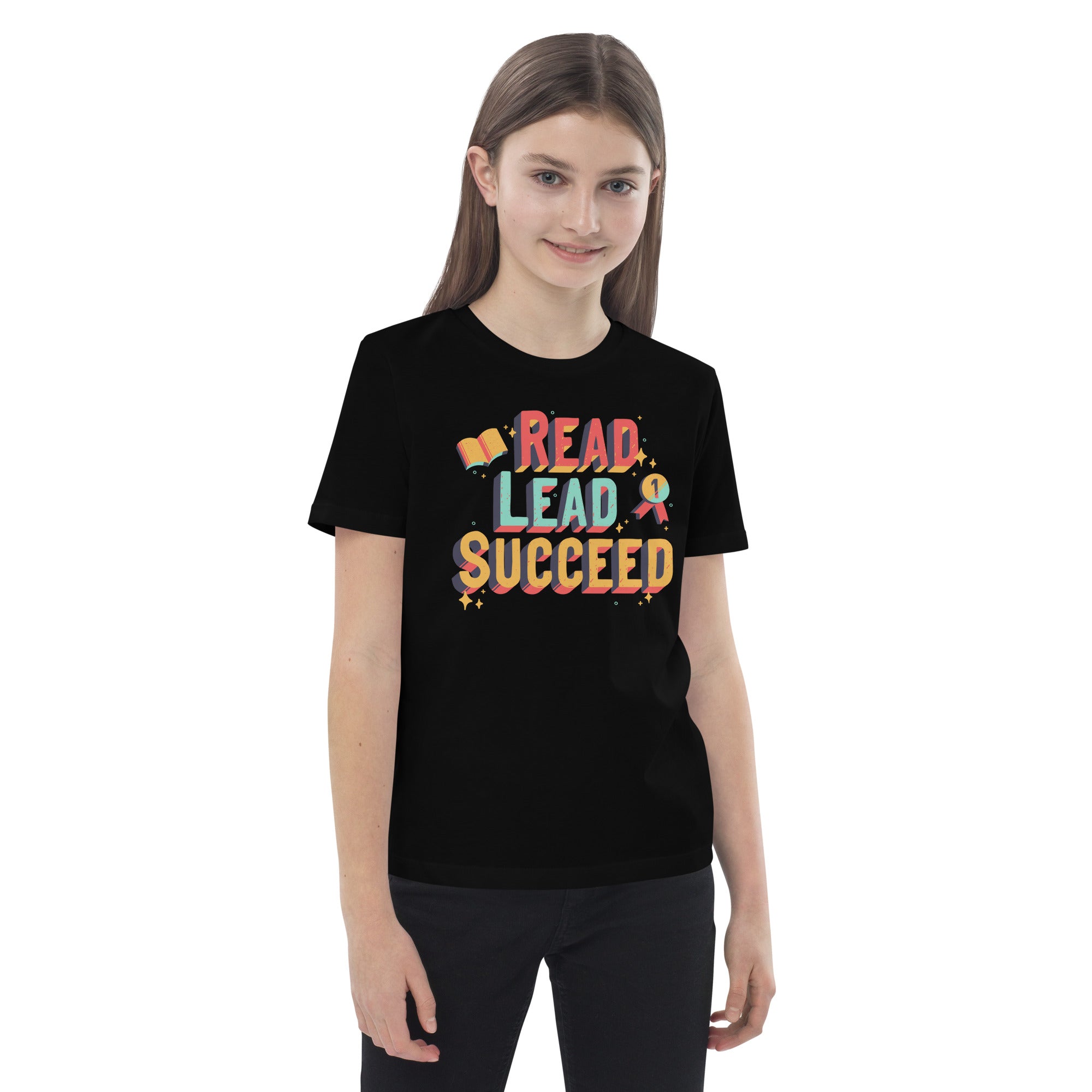 Organic Cotton Kids T-Shirt - Read Lead Succeed DK