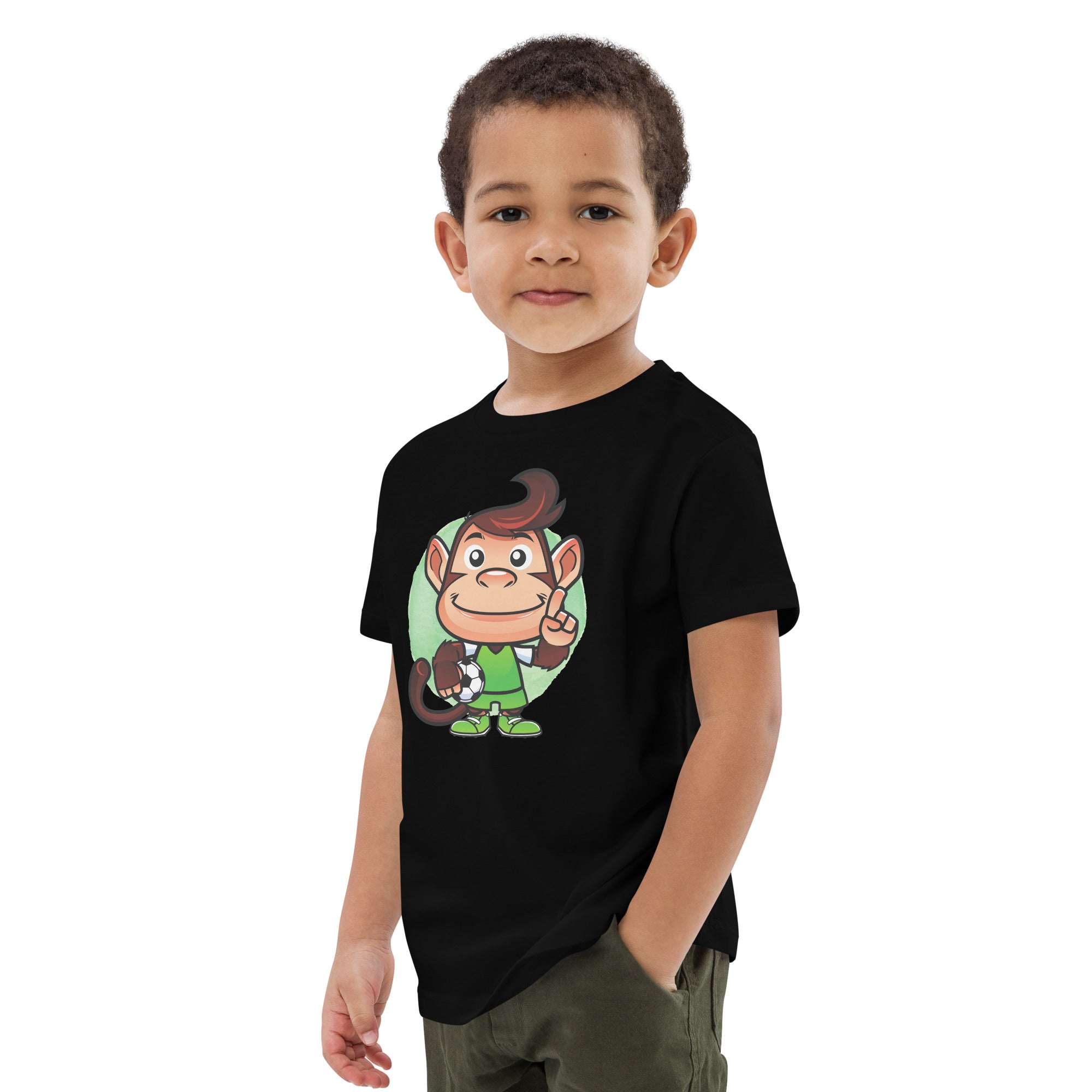 Organic Cotton Kids T-Shirt - Soccer Monkey DK