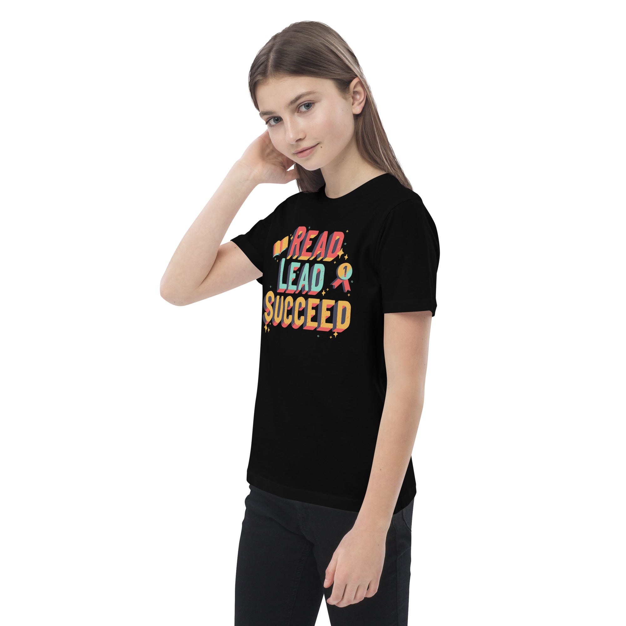 Organic Cotton Kids T-Shirt - Read Lead Succeed DK