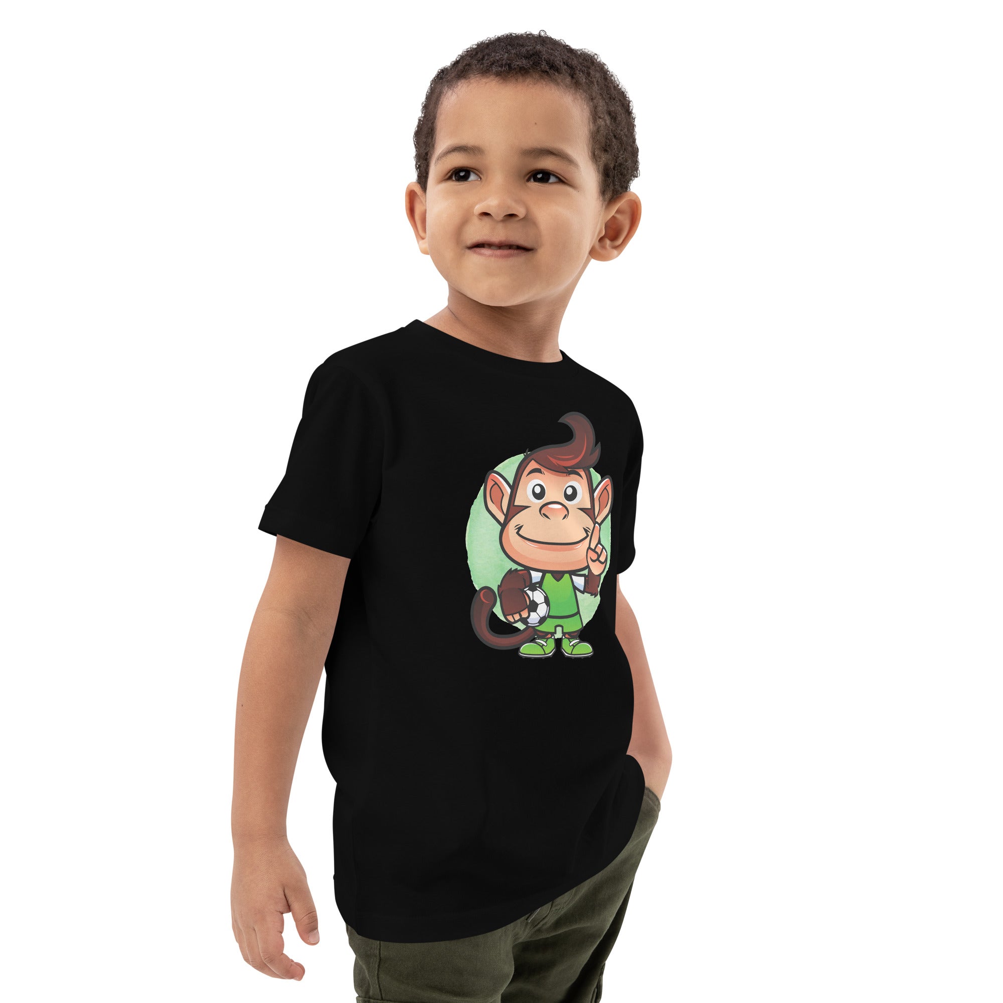 Organic Cotton Kids T-Shirt - Soccer Monkey DK