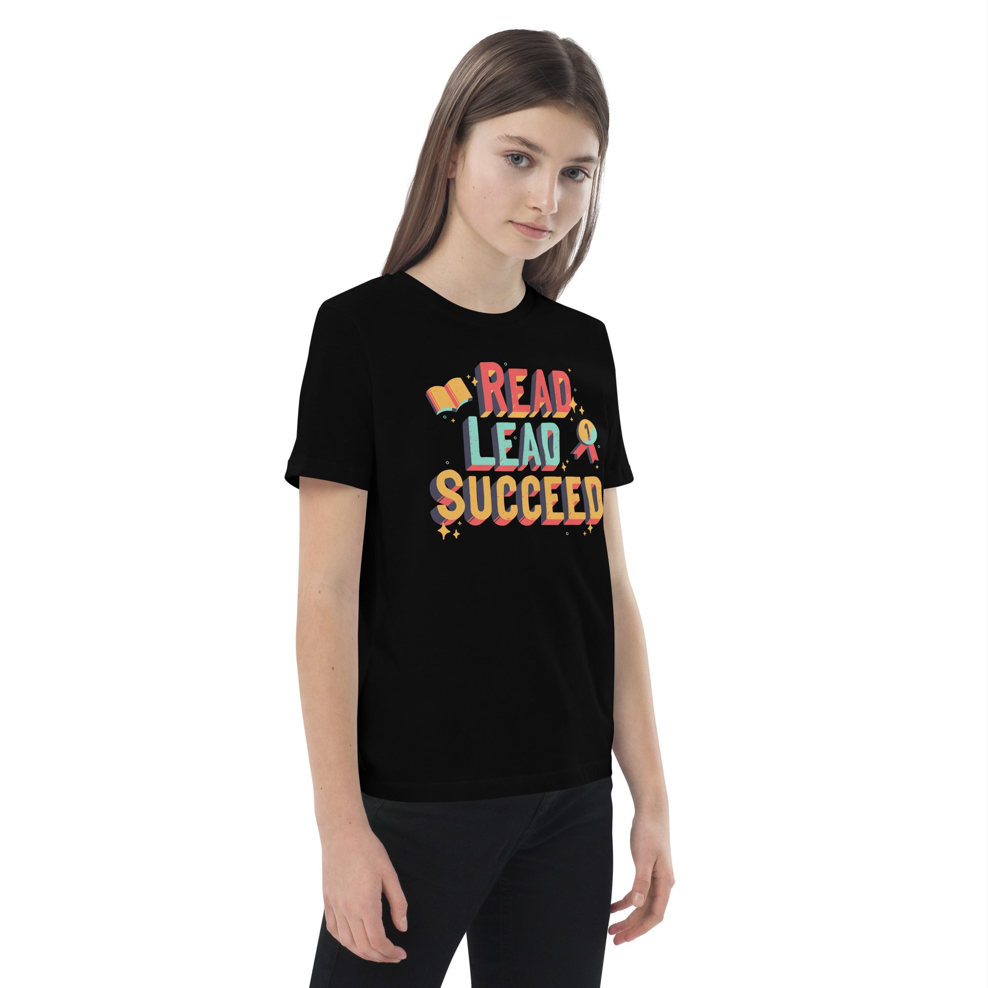 Organic Cotton Kids T-Shirt - Read Lead Succeed DK