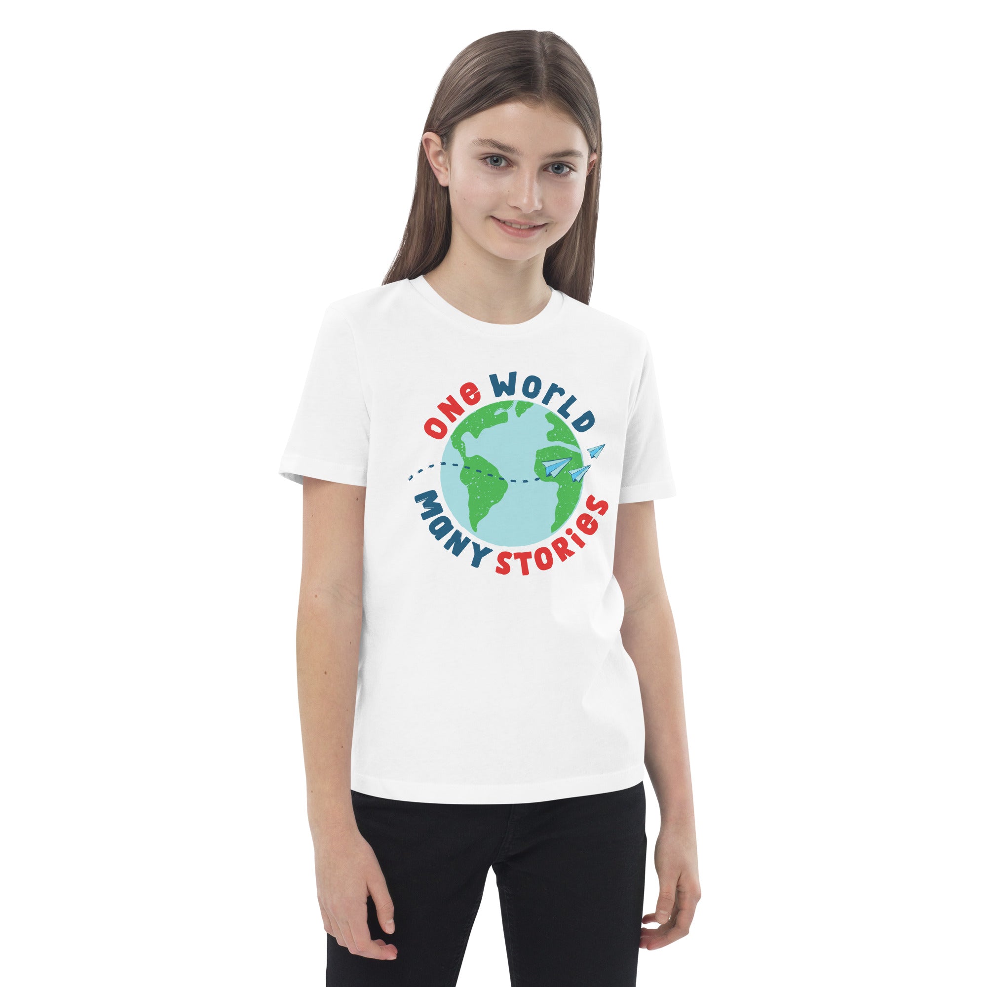 Organic Cotton Kids T-Shirt - One World So Many Stories LT