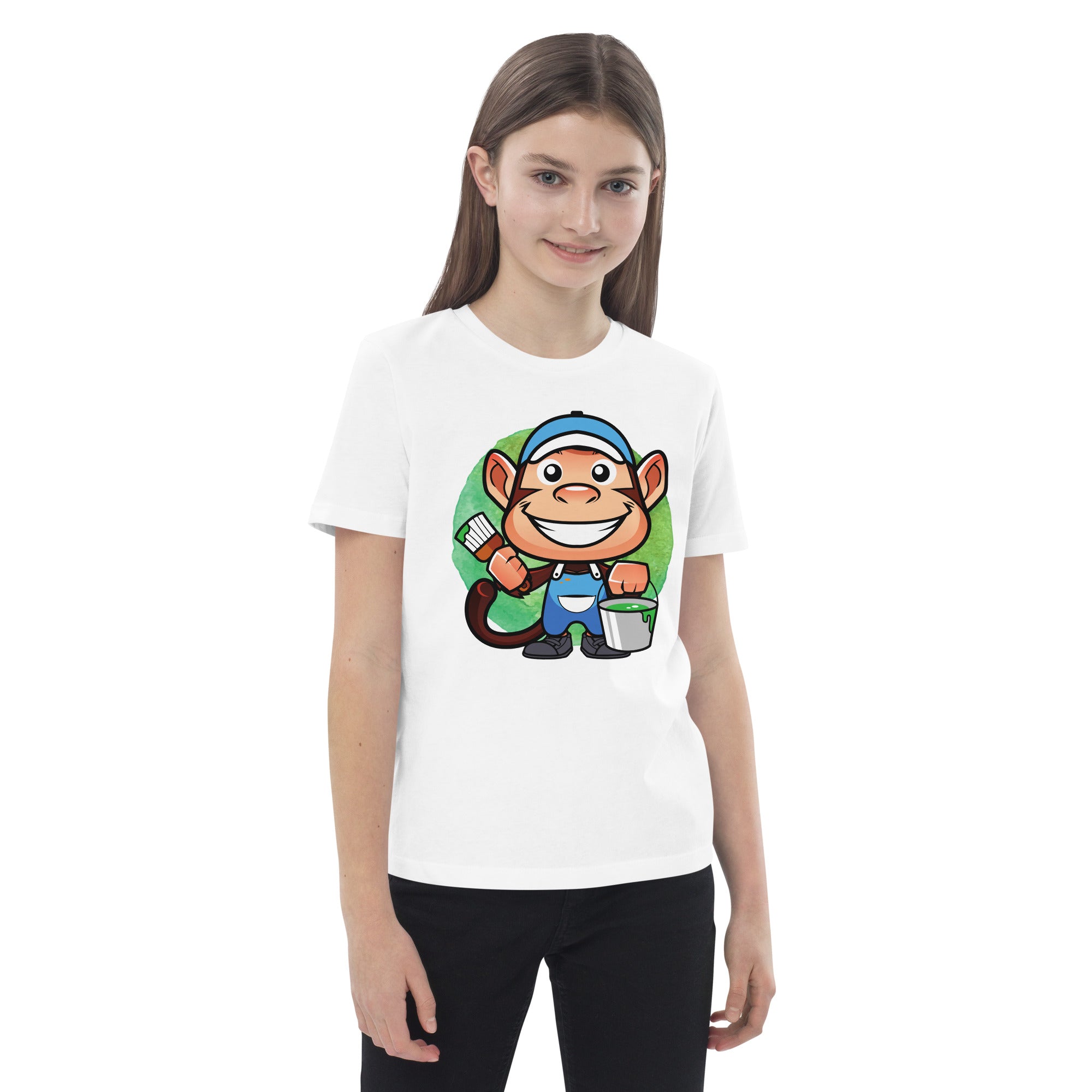 Organic Cotton Kids T-Shirt - Painter Monkey LT