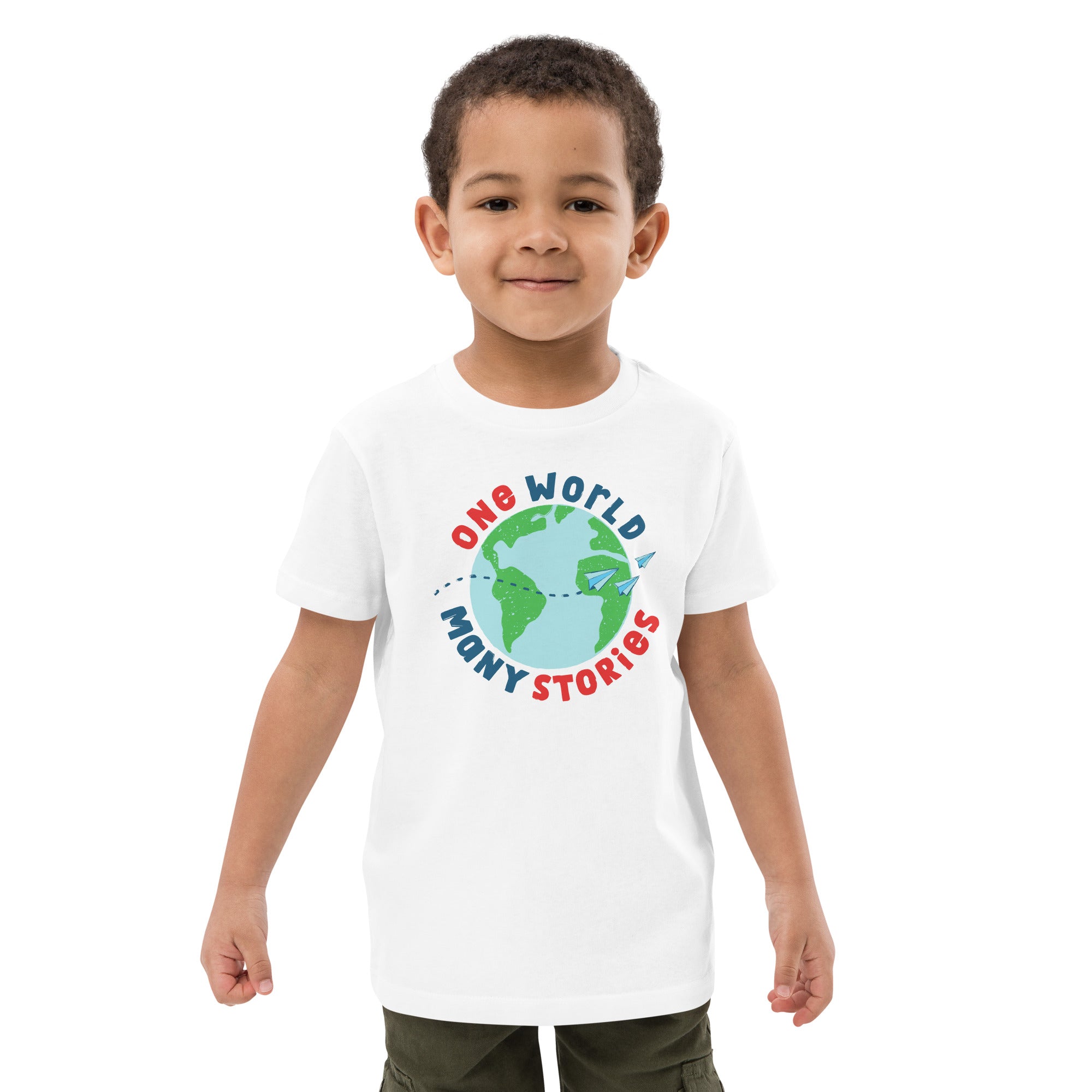 Organic Cotton Kids T-Shirt - One World So Many Stories LT