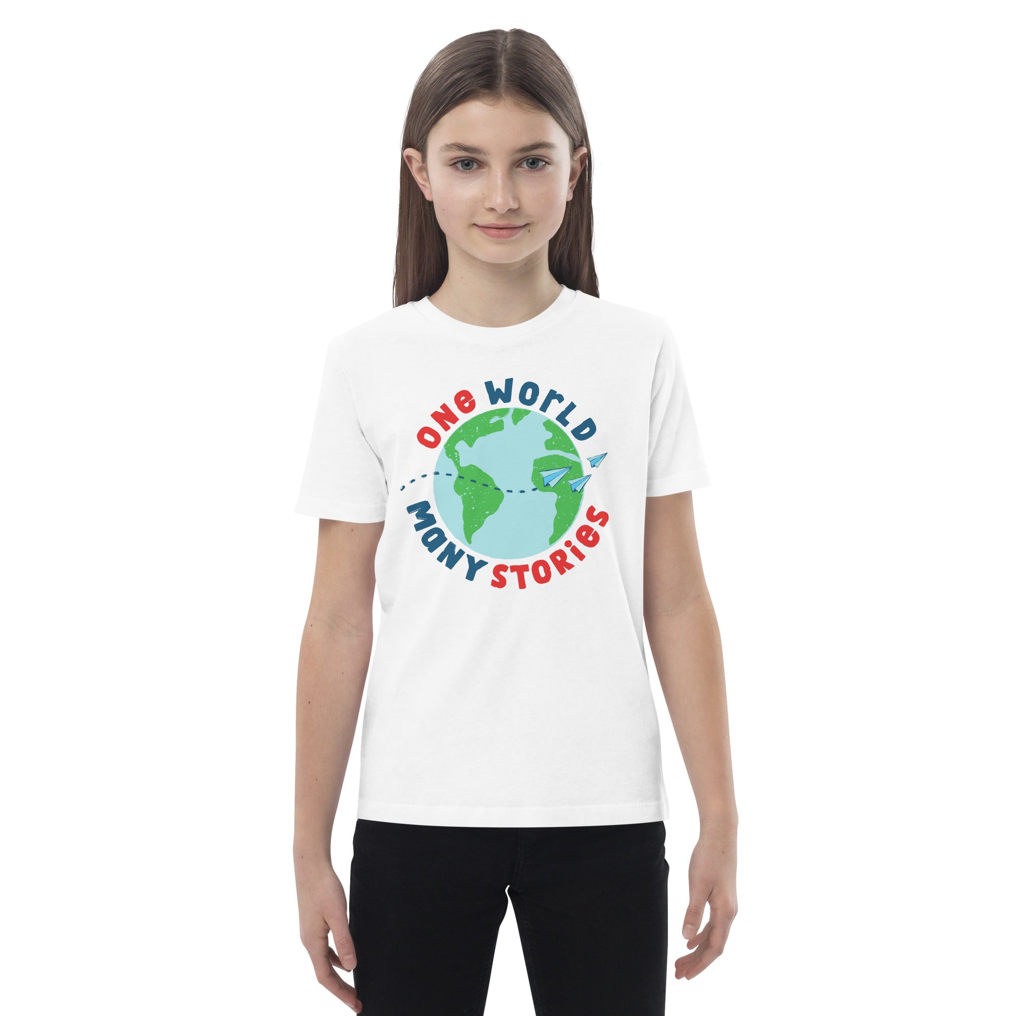 Organic Cotton Kids T-Shirt - One World So Many Stories LT