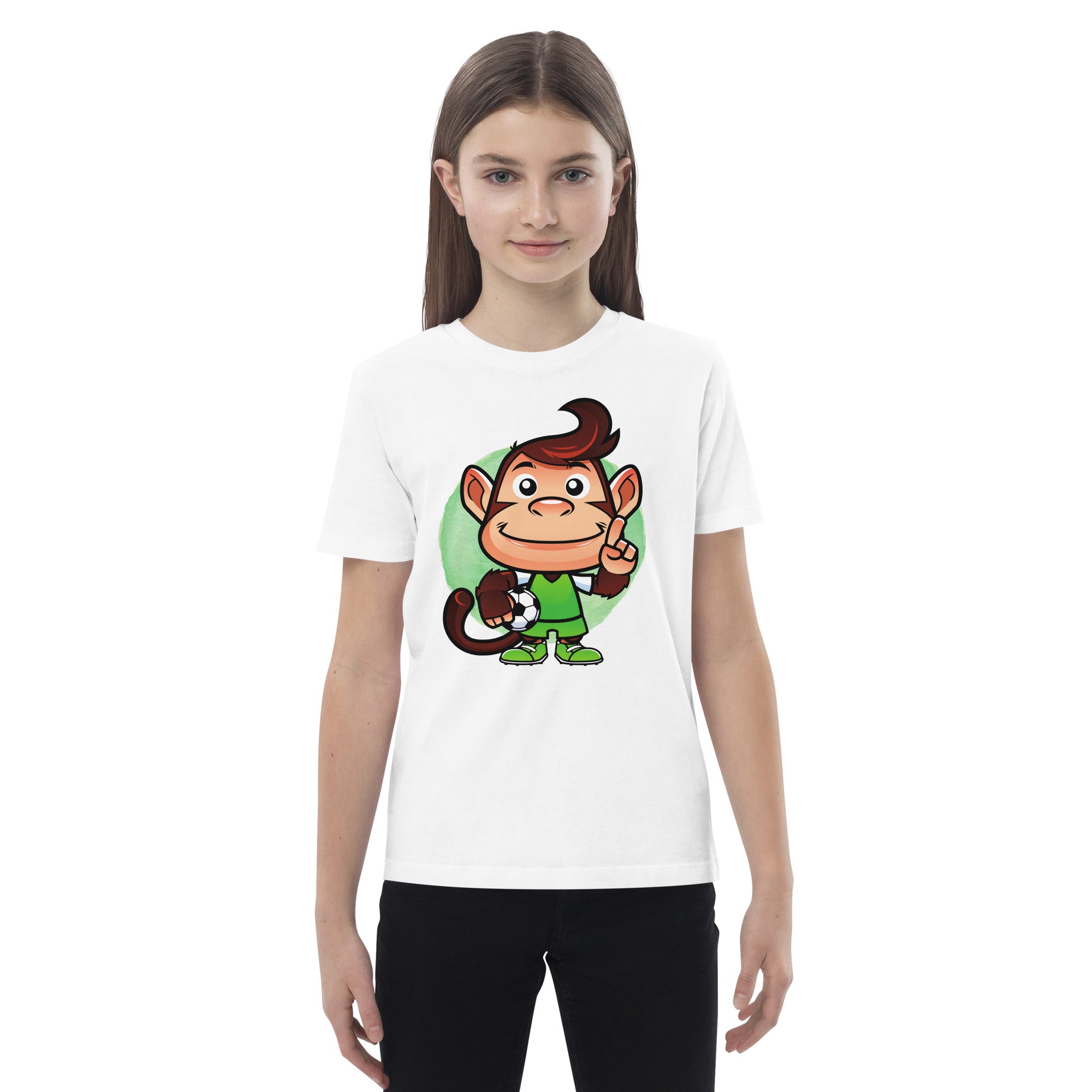 Organic Cotton Kids T-Shirt - Soccer Monkey LT