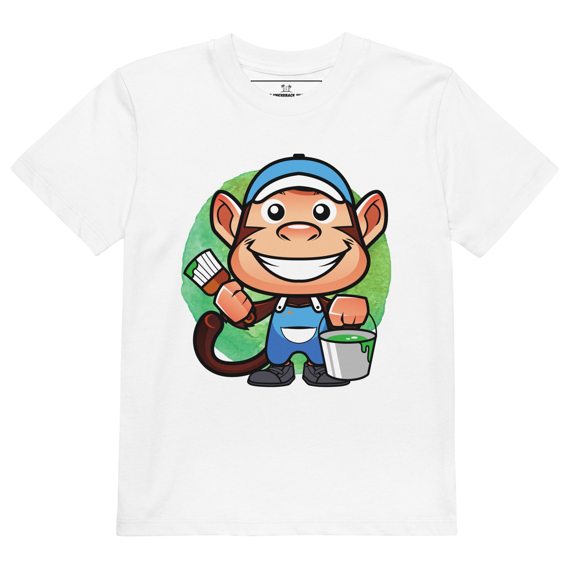 Organic Cotton Kids T-Shirt - Painter Monkey LT