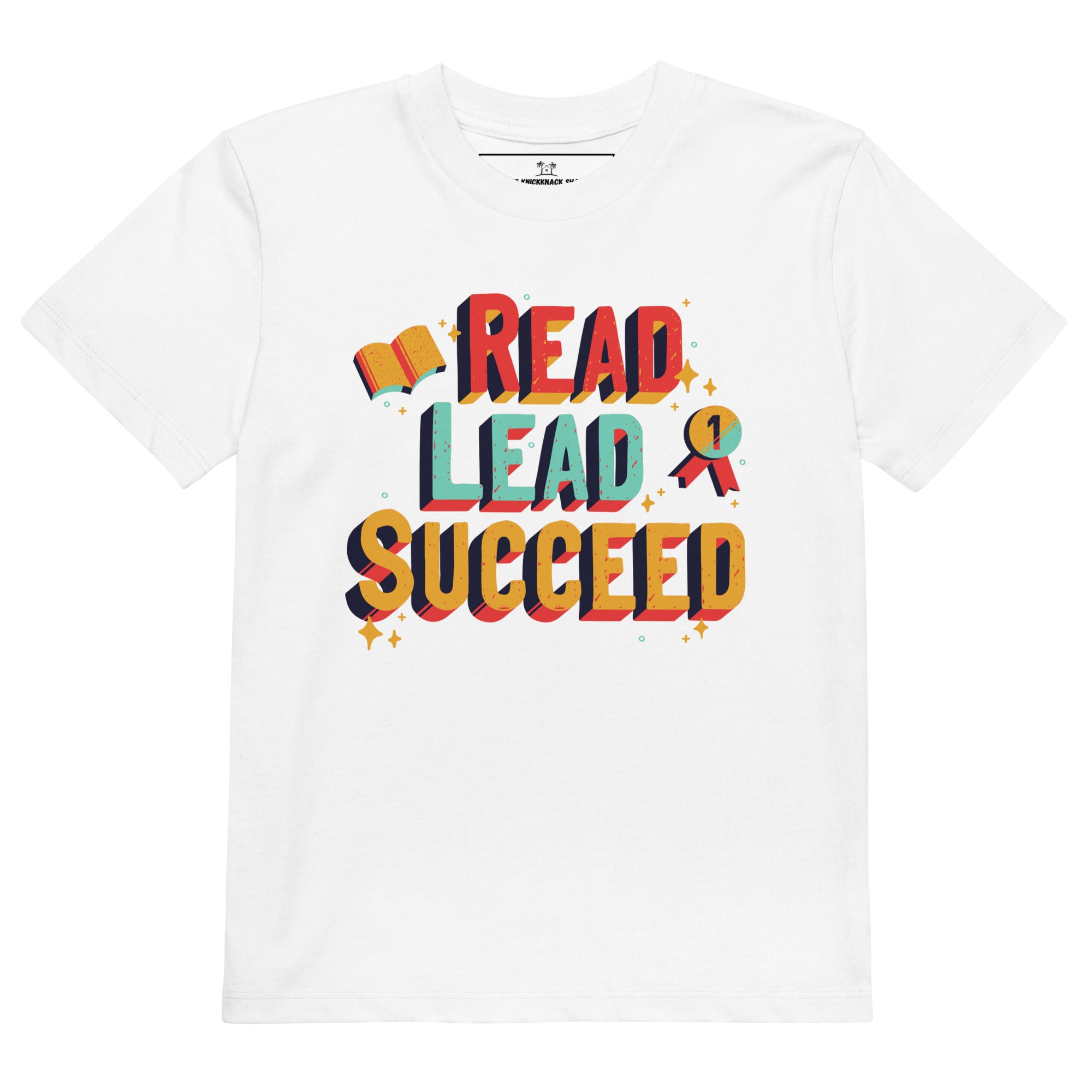 Organic Cotton Kids T-Shirt - Read Lead Succeed LT