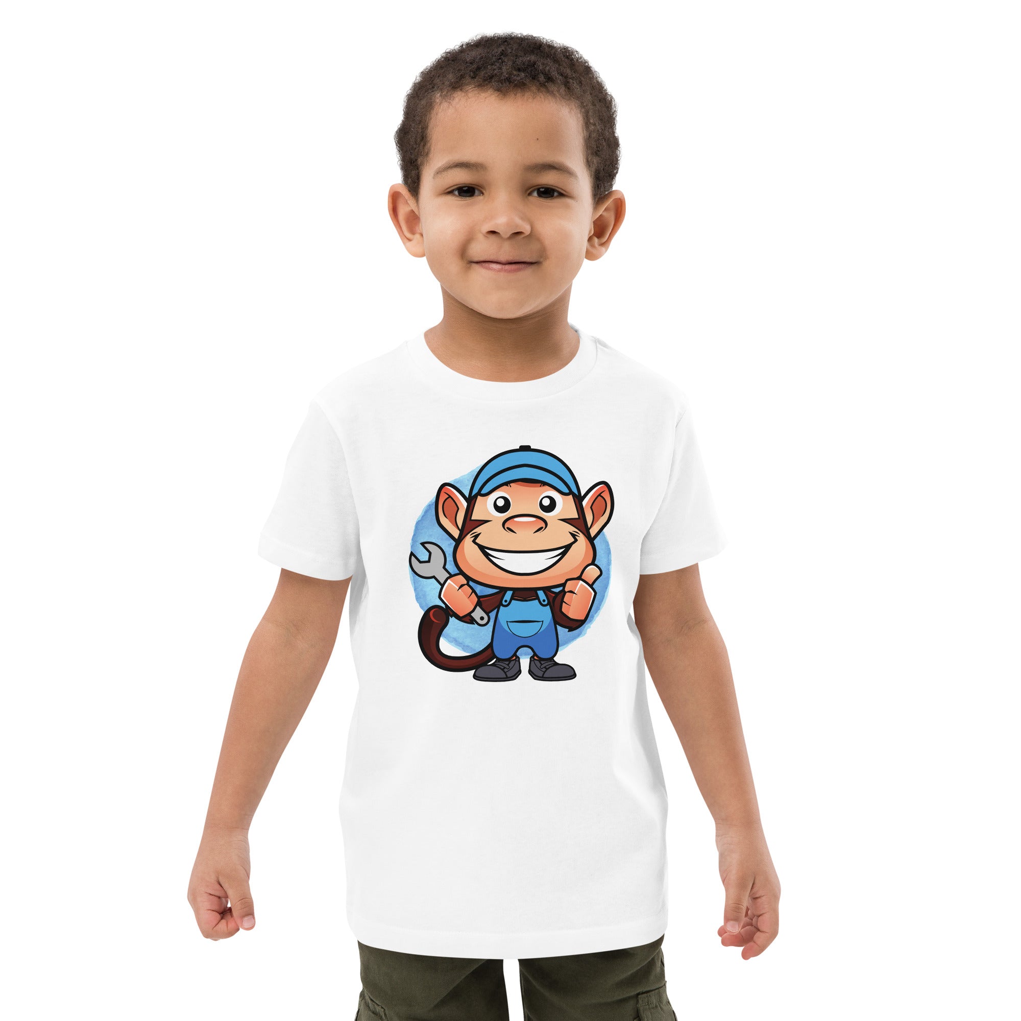 Organic Cotton Kids T-Shirt - Mechanic Monkey LT