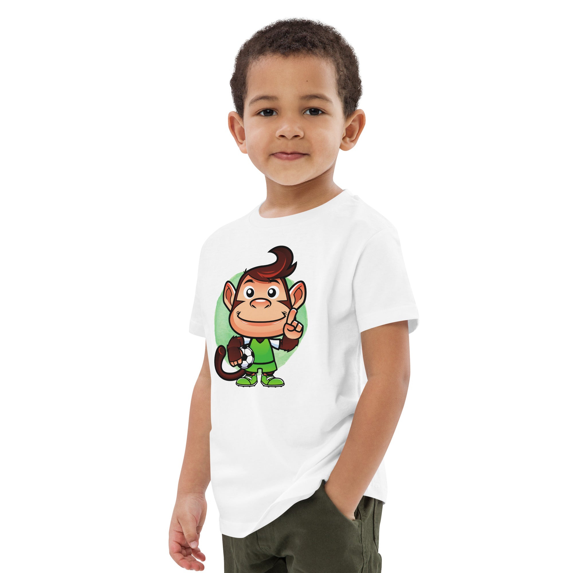 Organic Cotton Kids T-Shirt - Soccer Monkey LT