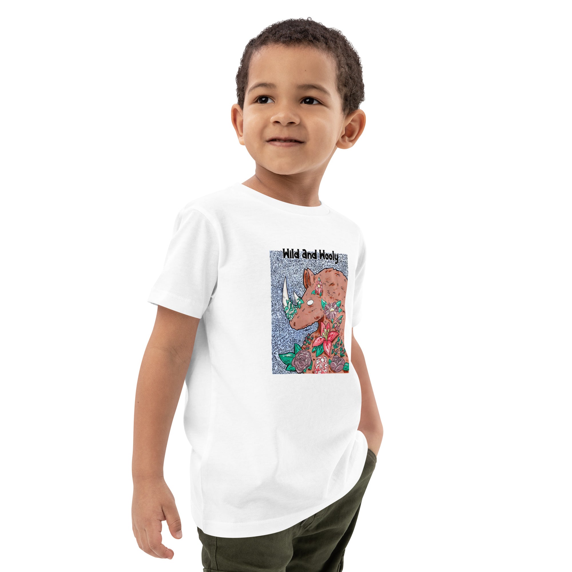 Organic Cotton Kids T-Shirt - Wooly Rhino