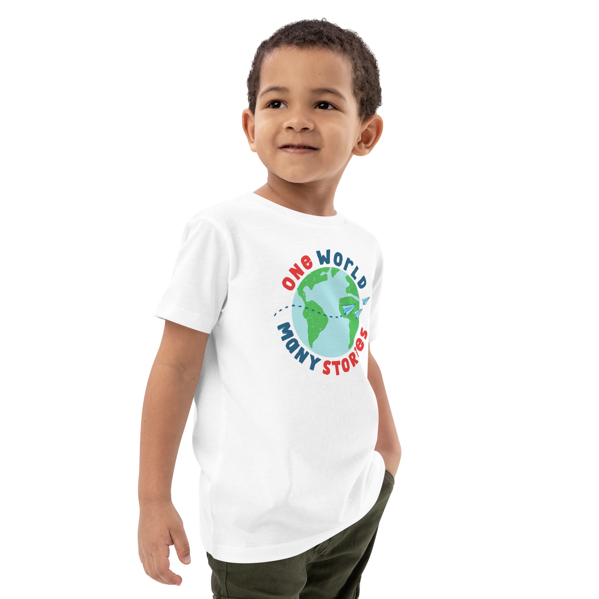 Organic Cotton Kids T-Shirt - One World So Many Stories LT