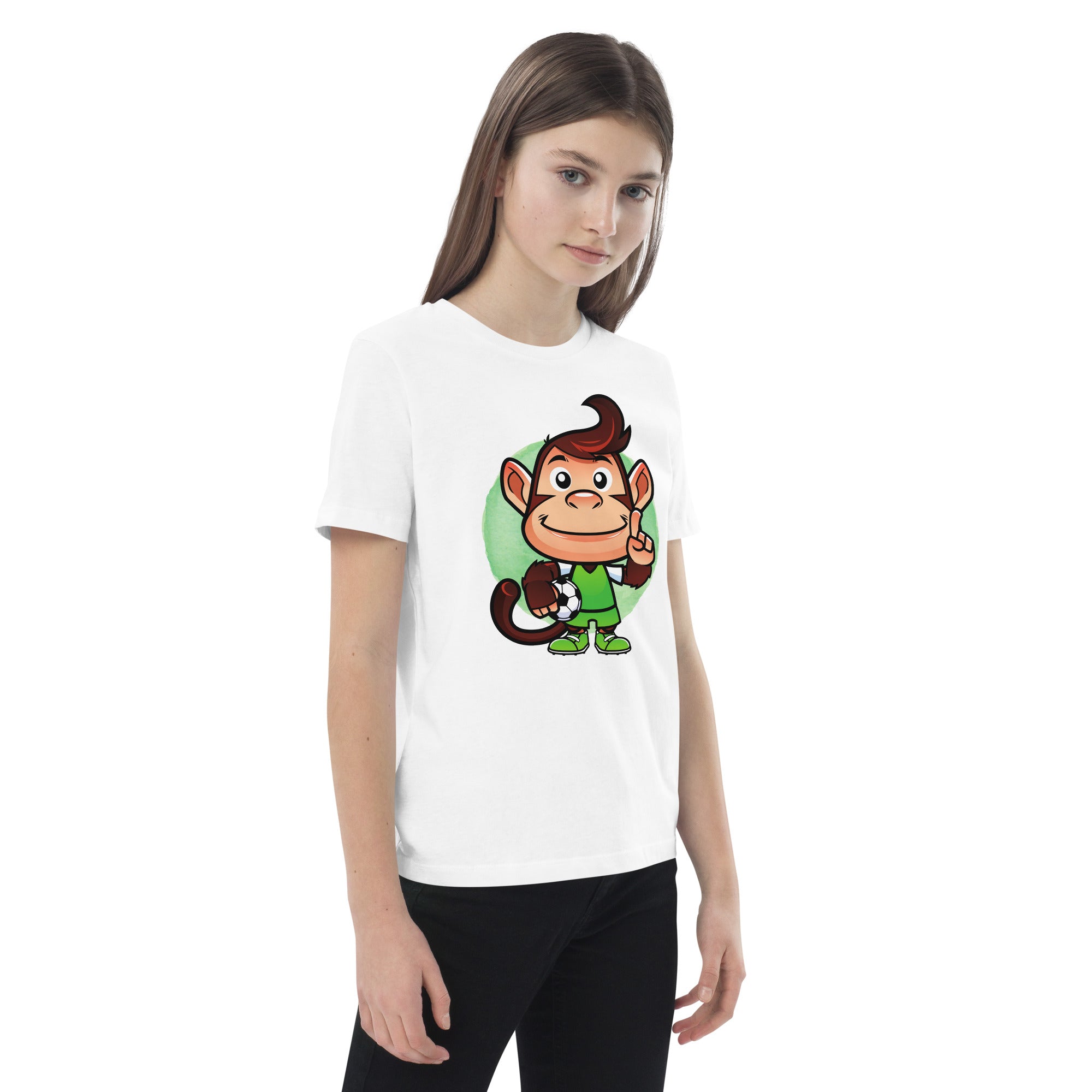 Organic Cotton Kids T-Shirt - Soccer Monkey LT