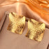 Retro Geometric Titanium Steel 18K Gold Plated Ear Studs