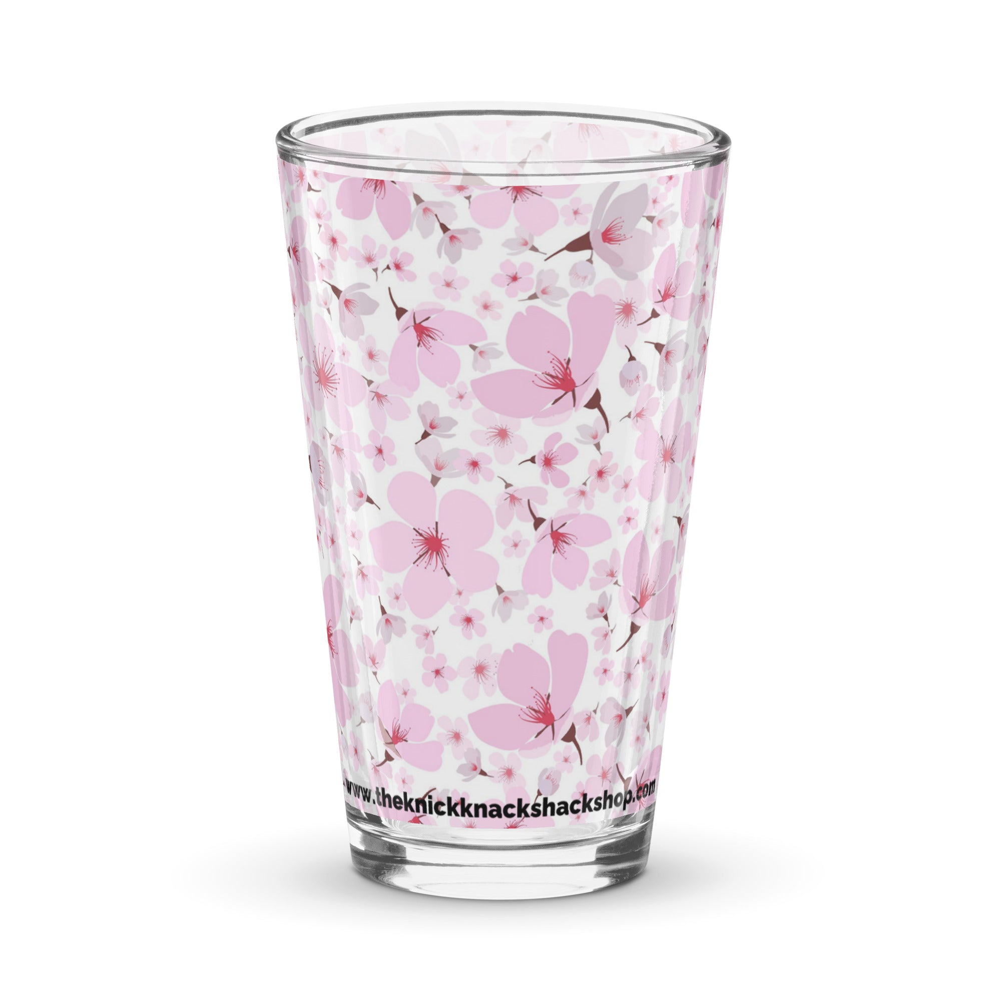 Shaker Pint Glass (16oz) - Cherry Blossoms