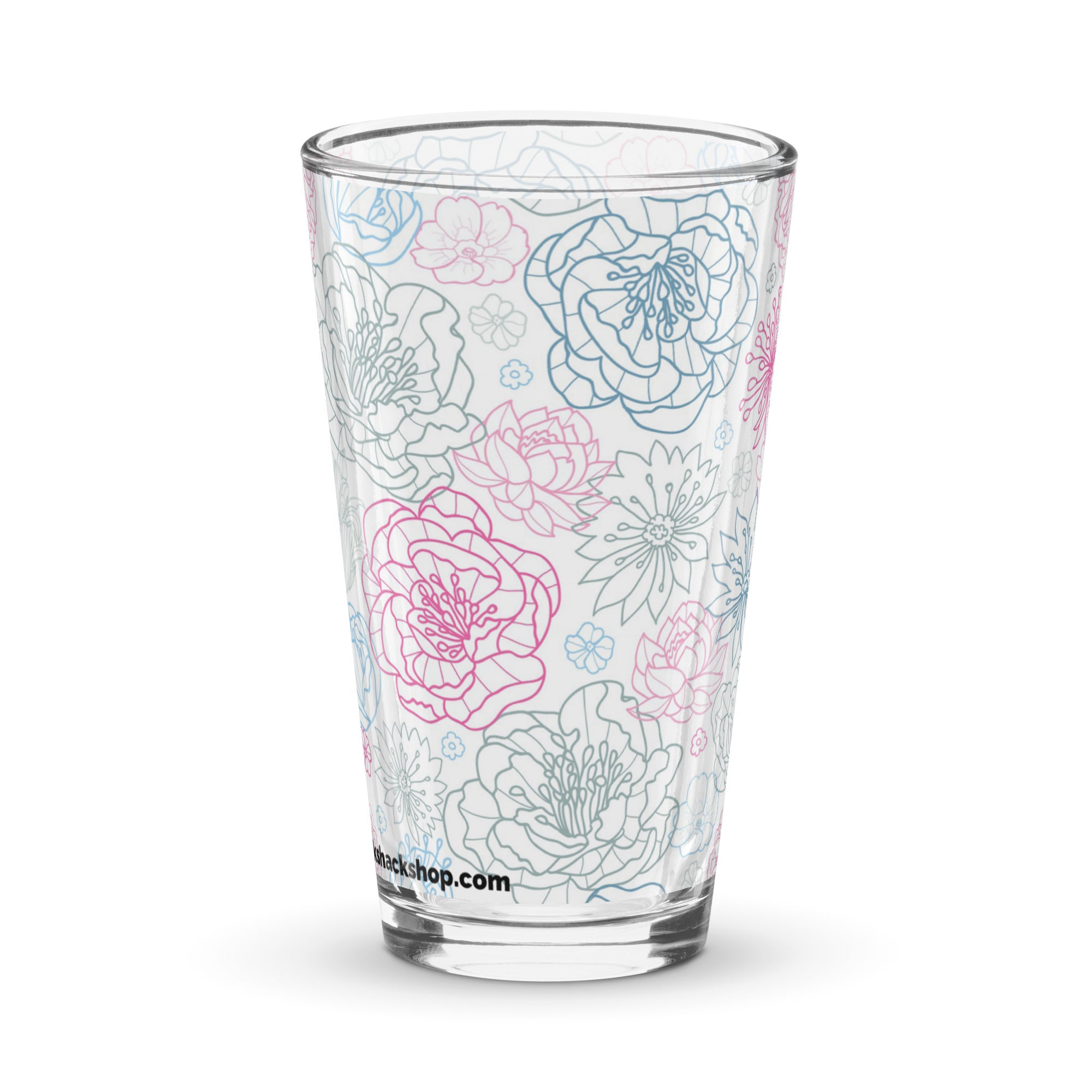Shaker Pint Glass (16oz) - Floral Medley