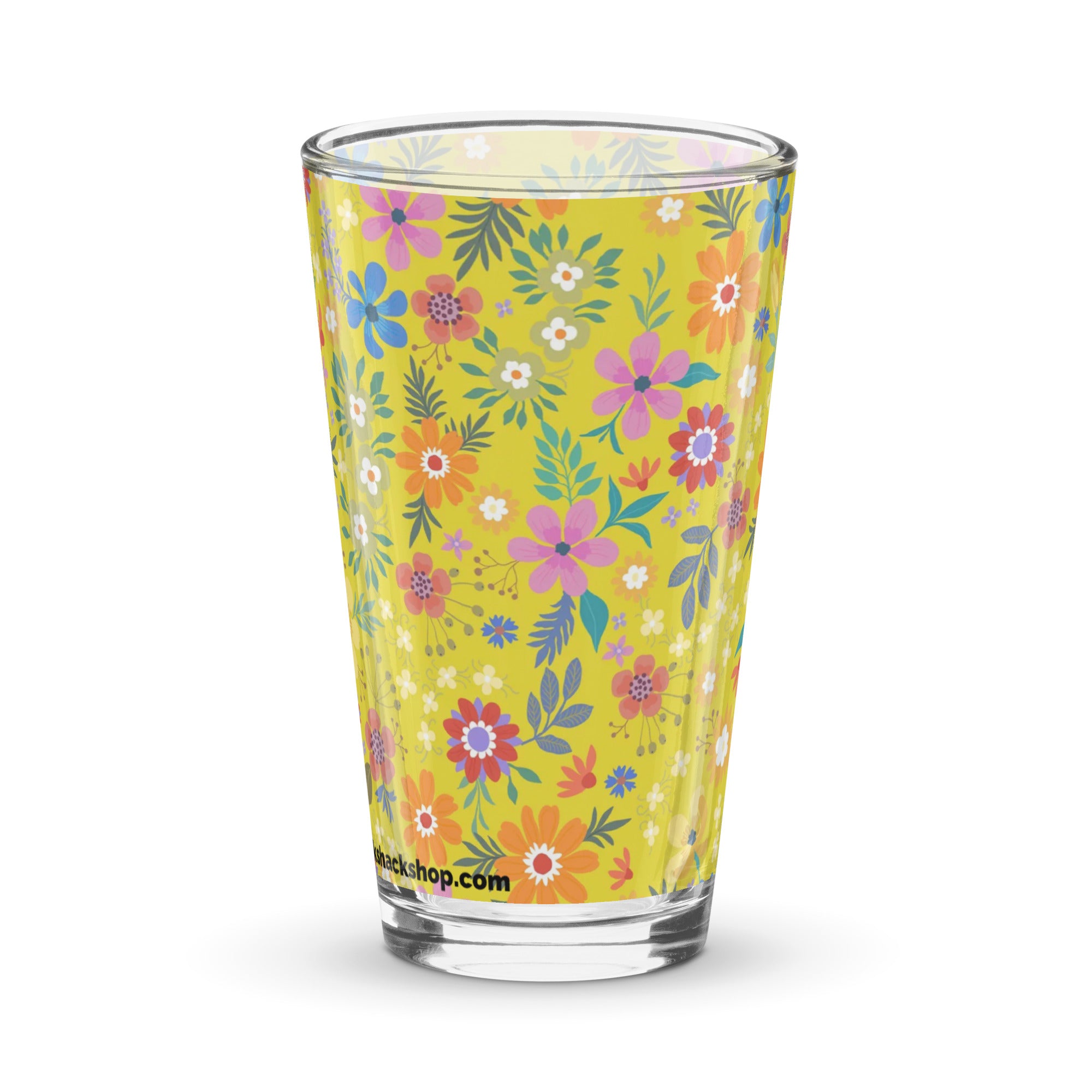 Vaso de pinta Shaker (16 oz) - Flores bohemias