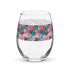 Stemless Wine Glass (15oz) - Retro Floral