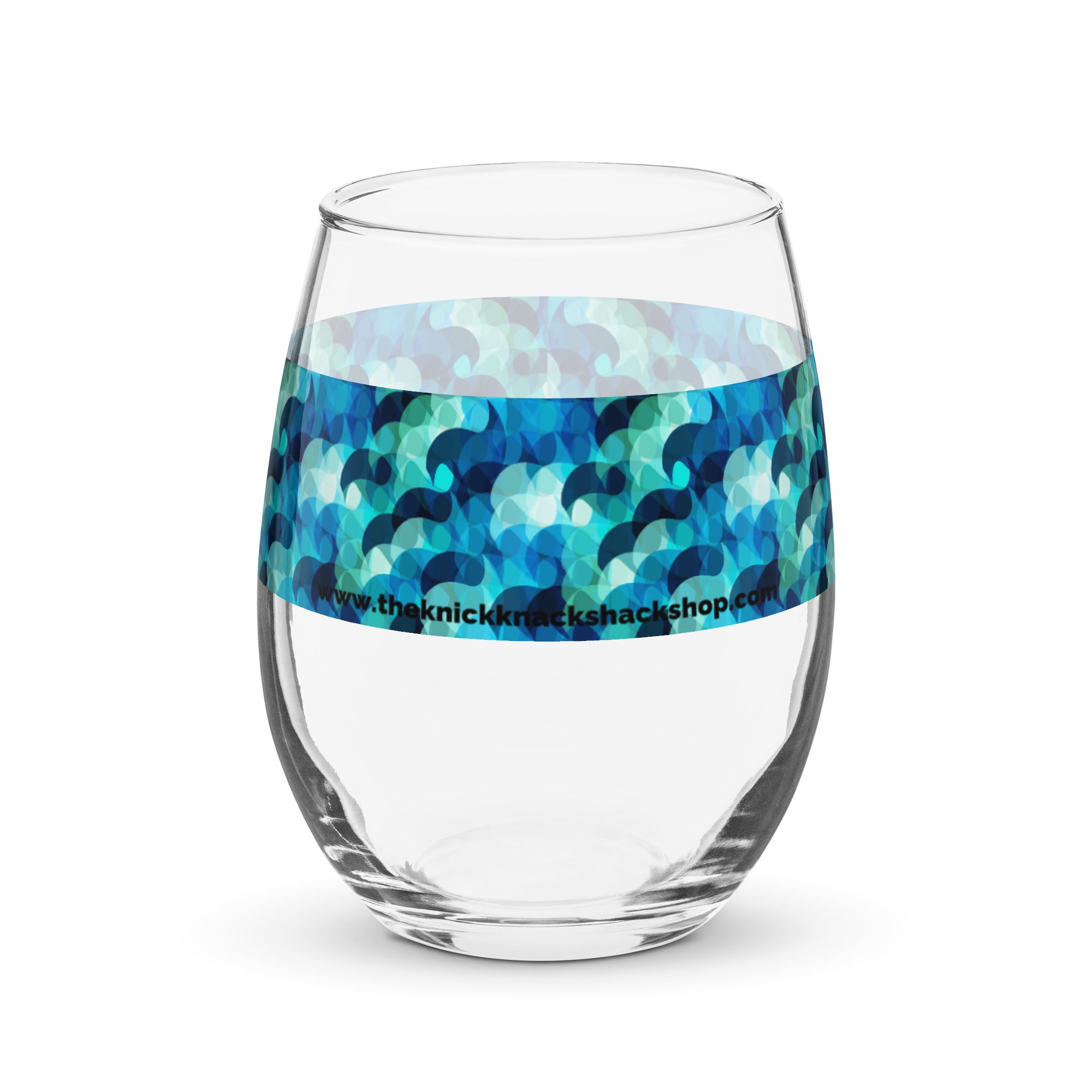 Stemless Wine Glass (15oz) - Mermaid Scales