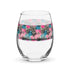 Stemless Wine Glass (15oz) - Retro Floral