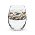 Stemless Wine Glass (15oz) - Brush Strokes in Black & Gold