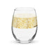 Stemless Wine Glass (15oz) - Gold Leaves