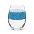 Copa de vino sin tallo (15 oz) - Agua azul