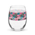 Copa de vino sin tallo (15 oz) - Retro Floral