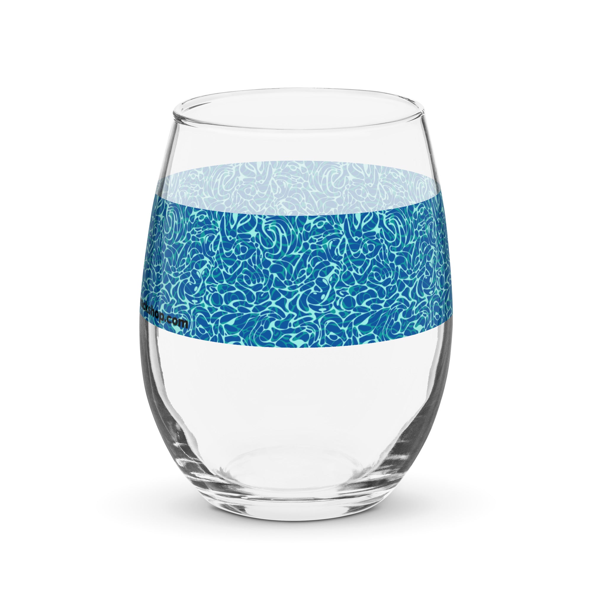 Stemless Wine Glass (15oz) - Blue Water