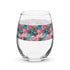 Stemless Wine Glass (15oz) - Retro Floral