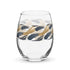Stemless Wine Glass (15oz) - Brush Strokes in Black & Gold