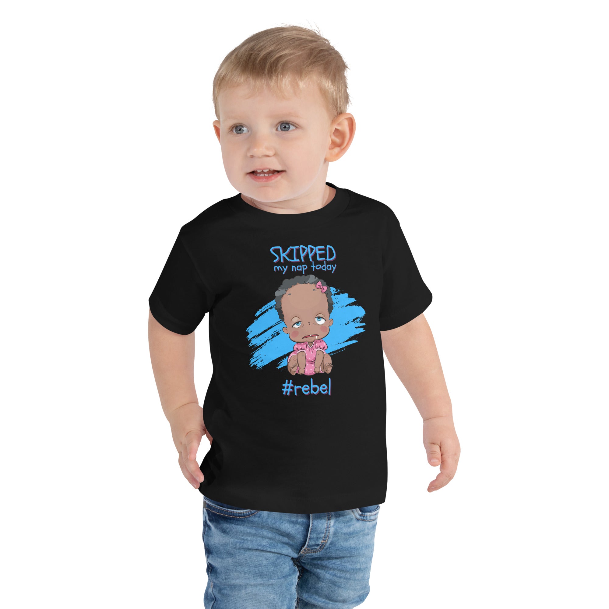 Toddler Short Sleeve Tee - #Rebel (Black)