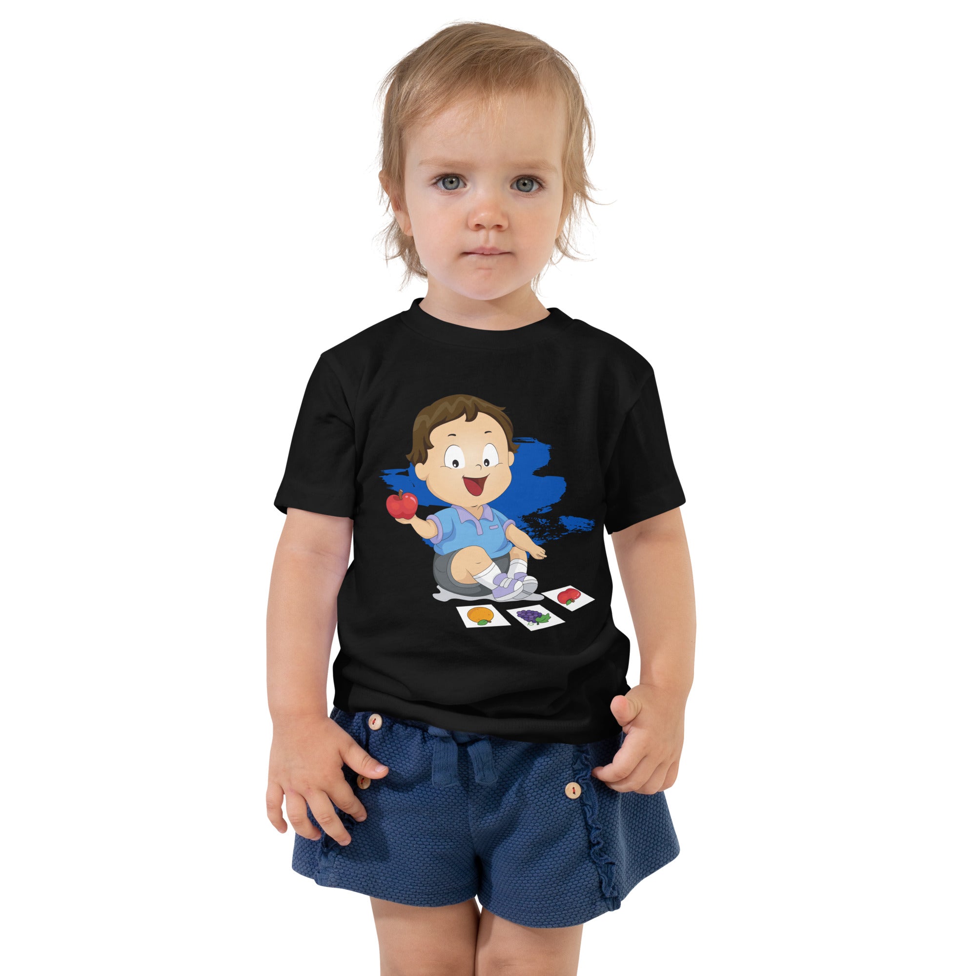 Toddler Short Sleeve Tee - Apple (Black)