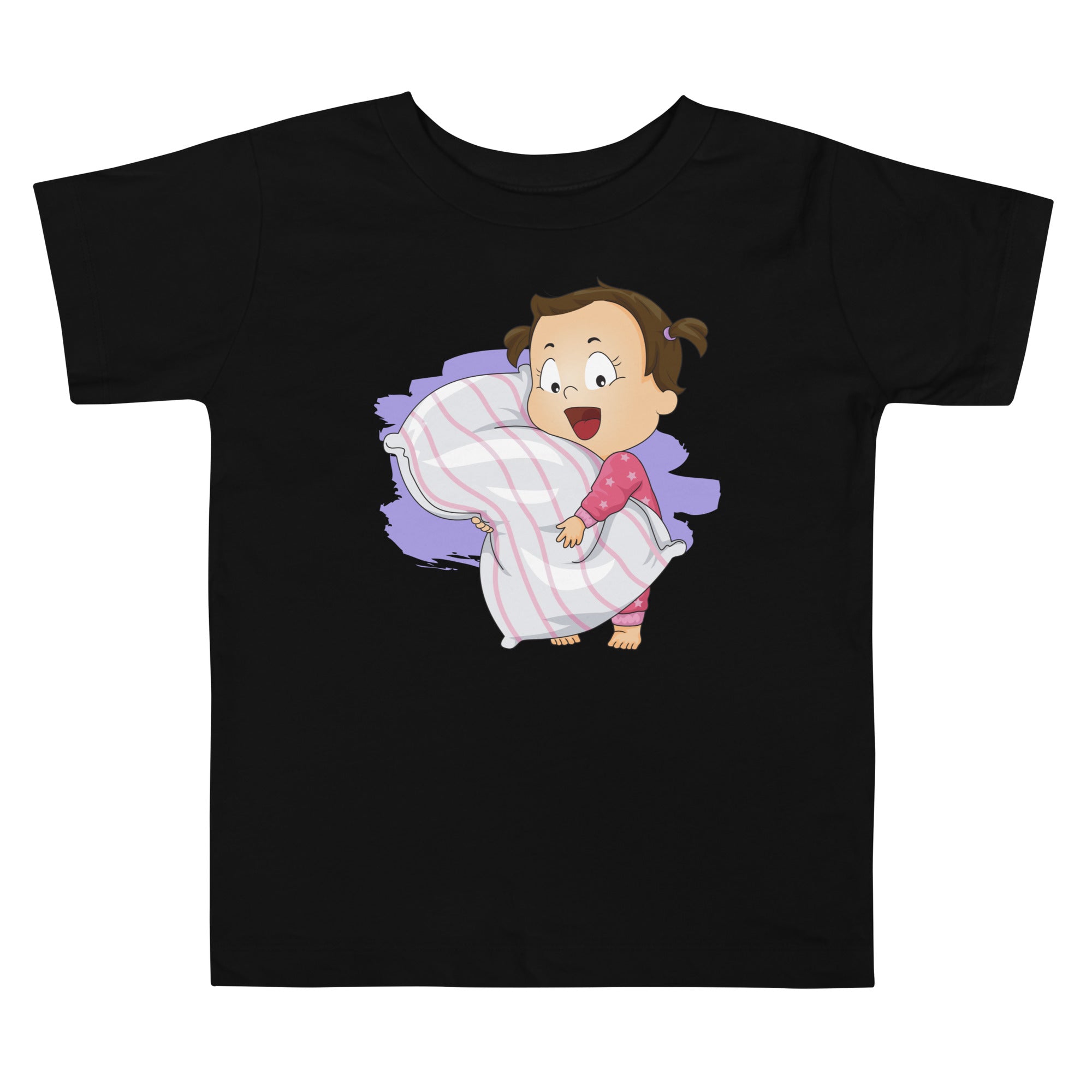 Camiseta de manga corta para niños pequeños - Hora de dormir (negro)