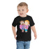 Camiseta de manga corta para niños pequeños - Besties (Negro)