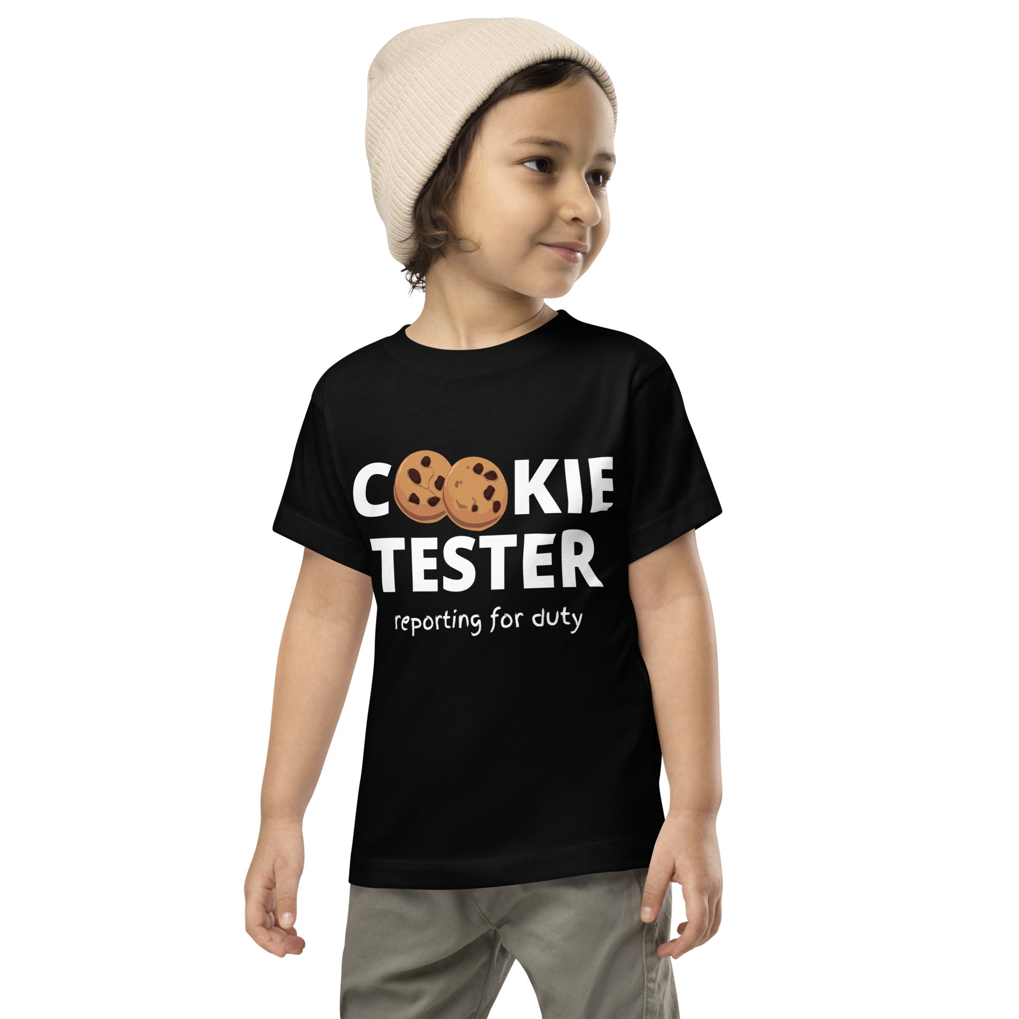 Toddler Short Sleeve Tee - Cookie Tester (Black)