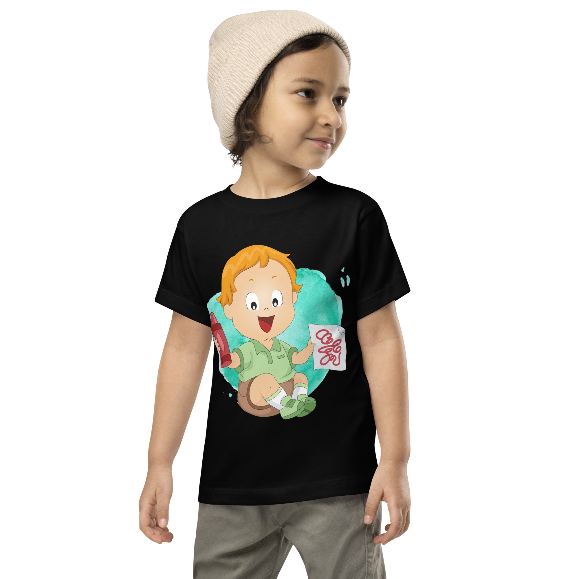 Toddler Short Sleeve Tee - Crayon (Black)