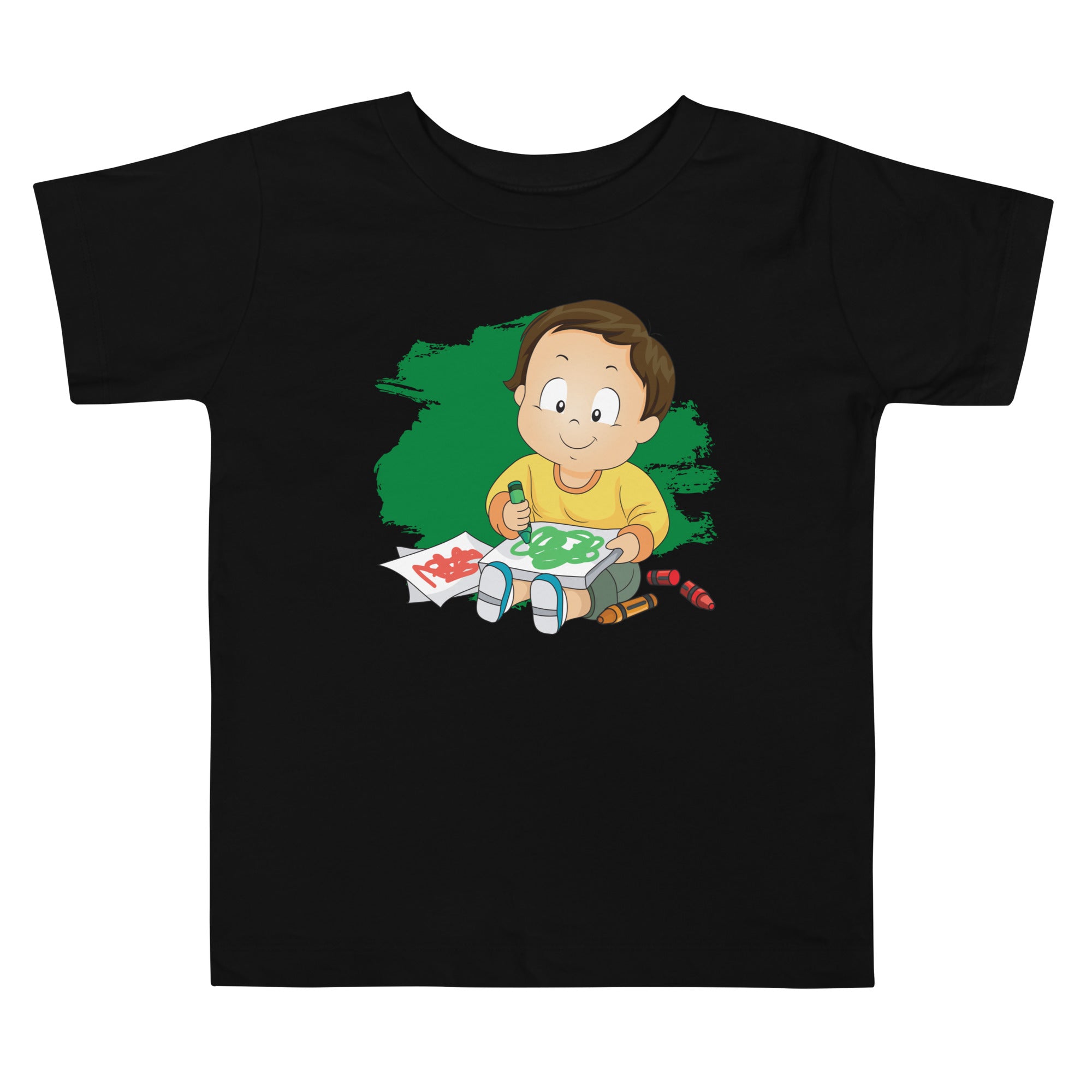 Camiseta de manga corta para niños pequeños - Doodles (negro)