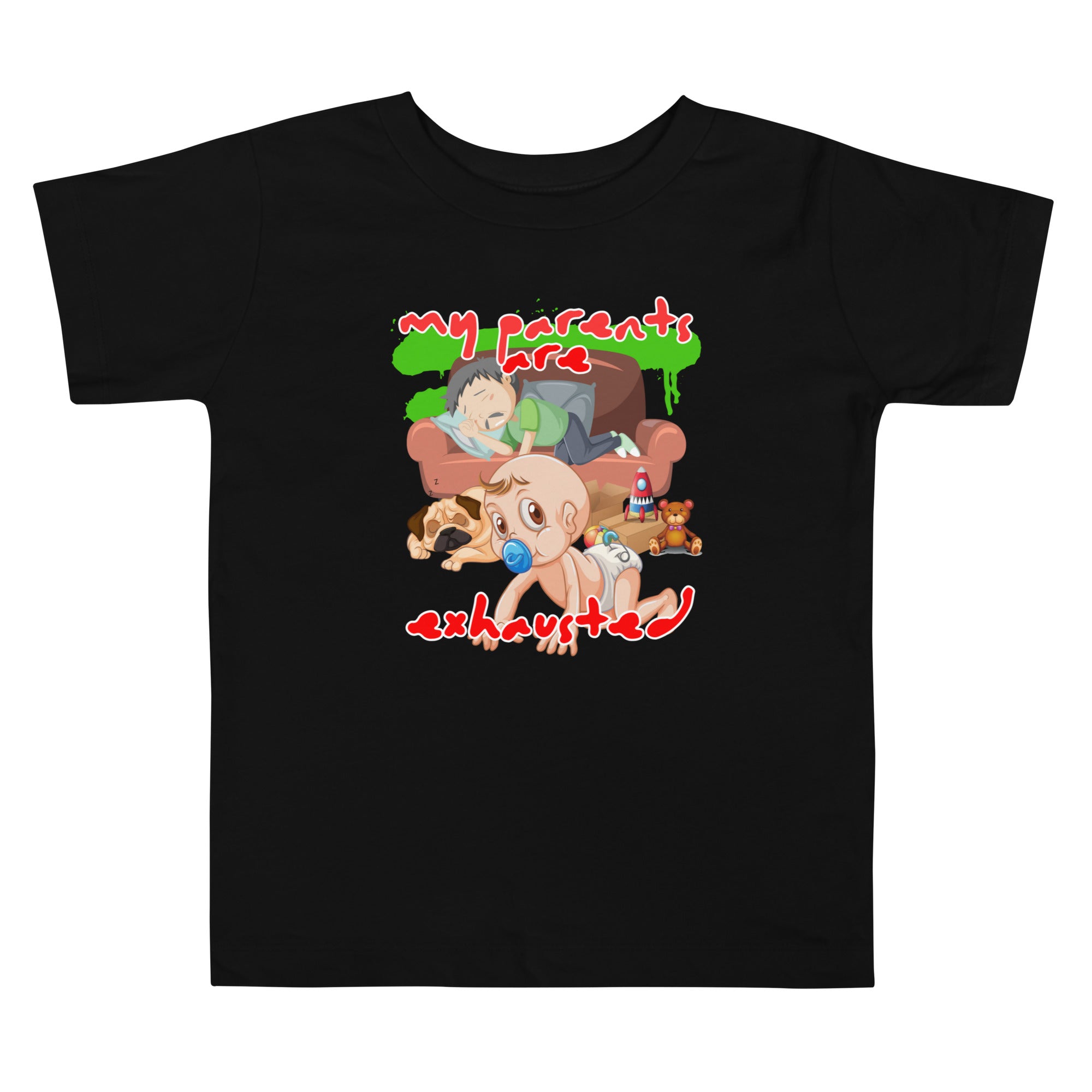 Camiseta de manga corta para niños pequeños - Agotada (Negro)