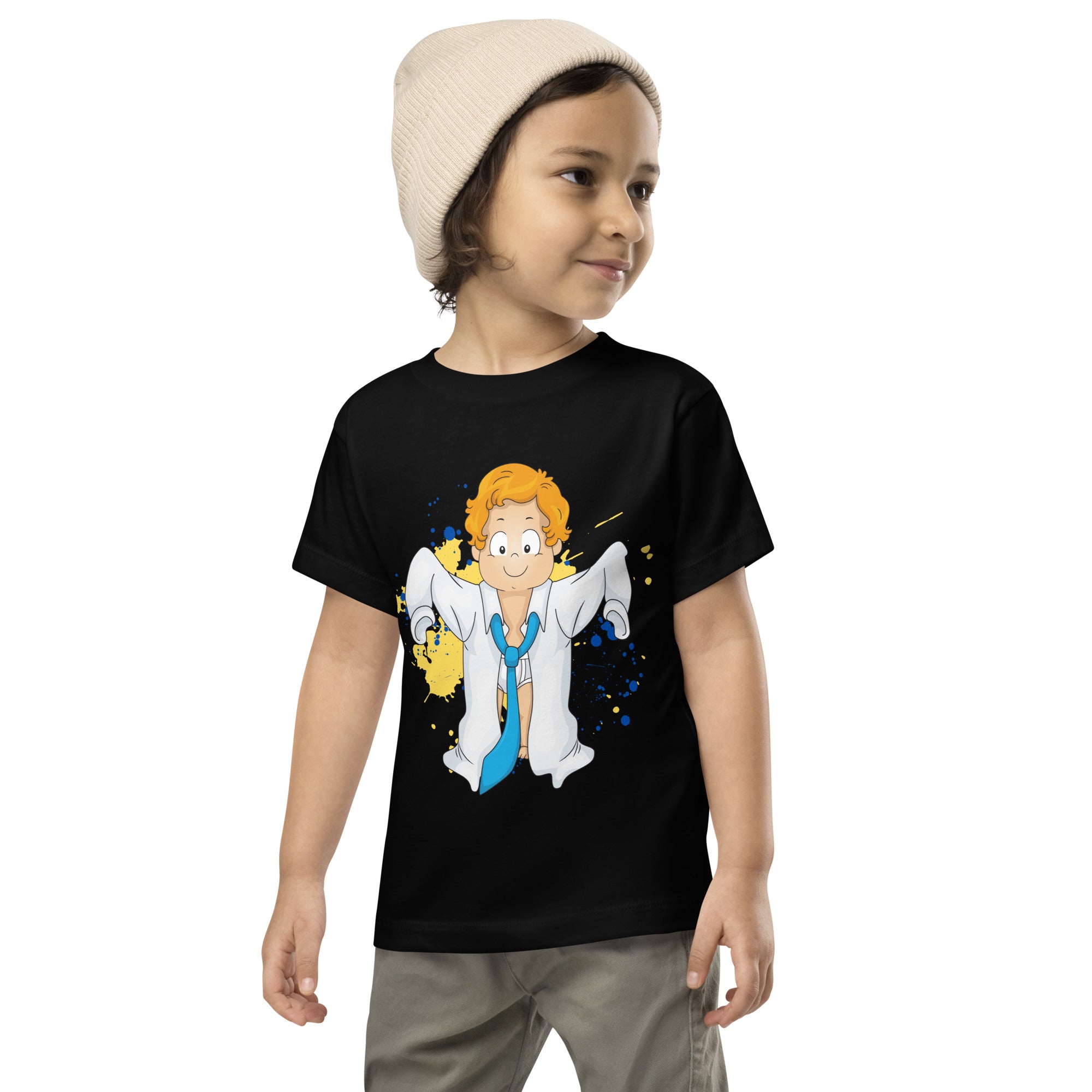 Camiseta de manga corta para niños pequeños - Just Like Dad (negro)