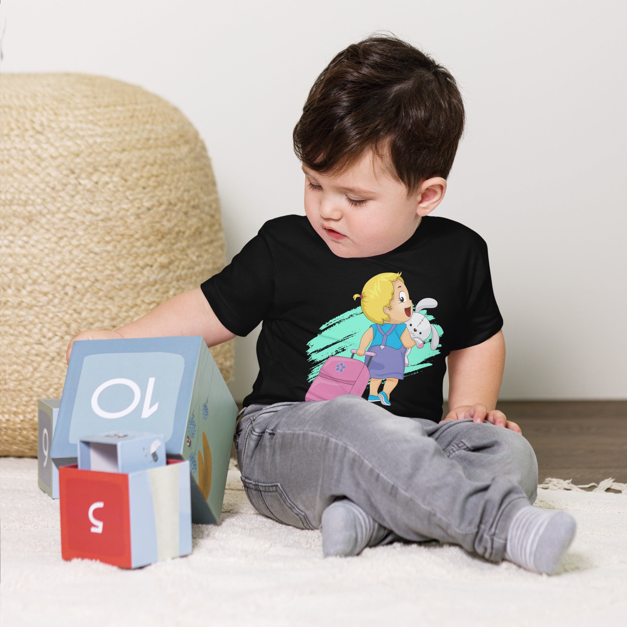 Camiseta de manga corta para niños pequeños - A casa de la abuela (negro)